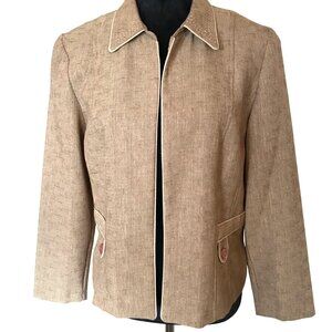 Sag Harbor Light Brown Blazer: Vintage 70s Lightweight Tan Jacket, Size 10P